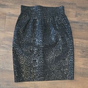 Escada Black Textured Pencil Skirt
